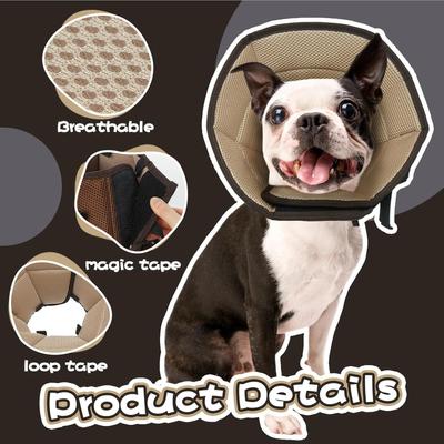 Show full view: Kuoser Cone Recovery Elizabethan Collar/E-Collar for Dogs, Brown, Large slide 5 of 9