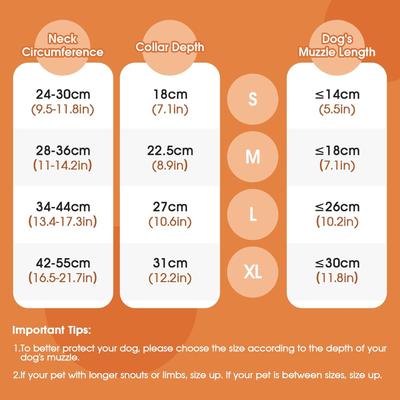 Show full view: Kuoser Cone Recovery Elizabethan Collar/E-Collar for Dogs, Orange, Small slide 3 of 9