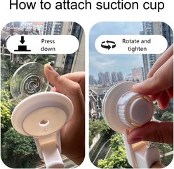 Halinfer Window Suction Cup Movable Bird Stand Perch Toy with Rotating Bell Balls, 10 x 5 x 5-in slide 2 of 6