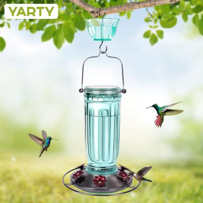 Show full view: Yarty 16-oz Glass Hummingbird Feeder with Ant Moat, Green slide 7 of 10