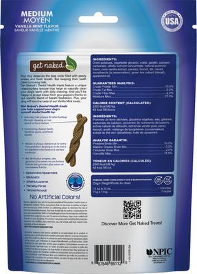 Show full view: Get Naked Dental Health Grain-Free Vanilla Mint Flavored Medium Dental Dog Treats, 6.6-oz bag, count varies slide 3 of 9