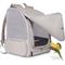 Show in main carousel: Halinfer Portable Front Zipper Opening Travel Cage Bird Carrier Backpack with Standing Perches & Metal Tray, 15 x 11 x 16-in, Grey slide 2 of 9