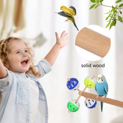 Halinfer Suction Cup Mount Movable Exercise Bird Stand Perch Toy with Rotated Spinning Balls & Bells, Small slide 2 of 6