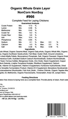 Show full view: Modesto Milling Organic 17% Protein Whole Grain Layer Chicken Feed, 40-lb bag slide 3 of 5