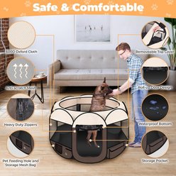 HOMAGICO Dog Playpen, Brown, 36-in slide 2 of 6