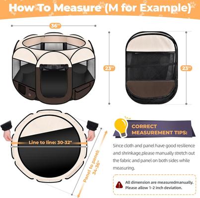 Show full view: HOMAGICO Dog Playpen, Brown, 36-in slide 3 of 9