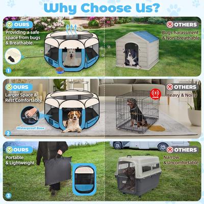 Show full view: HOMAGICO Dog Playpen, Blue, 45-in slide 6 of 8