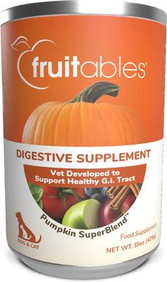 Show full view: Fruitables Pumpkin SuperBlend Digestive Dog & Cat Supplement, 15-oz, case of 12 slide 4 of 11