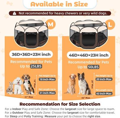 Show full view: HOMAGICO Dog Playpen, Brown, 36-in slide 4 of 9