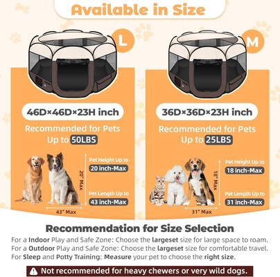 Show full view: HOMAGICO Dog Playpen, Brown, 45-in slide 3 of 8