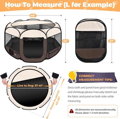 Show full view: HOMAGICO Dog Playpen, Brown, 45-in slide 2 of 8