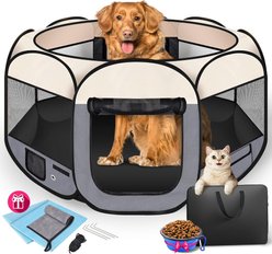 HOMAGICO Dog Playpen, Grey, 45-in