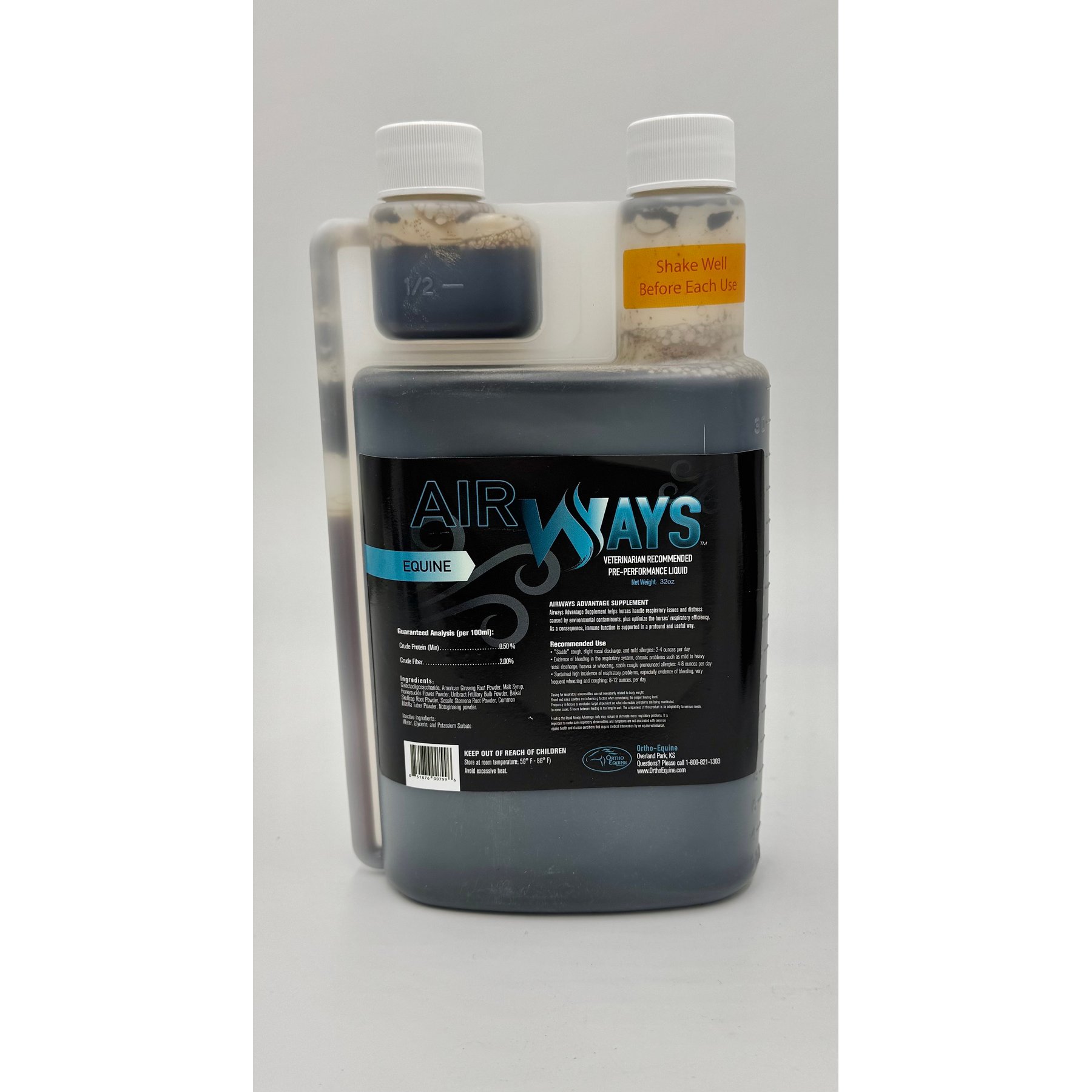 ORTHO EQUINE Airways Respiratory Liquid Supplement for Horse, 32-oz