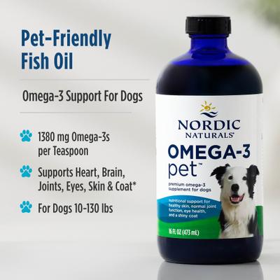 Show full view: Nordic Naturals Omega-3 Pet Liquid Supplement for Large & Giant Dogs, 16-fl oz bottle slide 7 of 8
