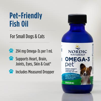 Show full view: Nordic Naturals Omega-3 Pet Liquid Supplement for Cats & Small Dogs, 2-fl oz bottle slide 7 of 9