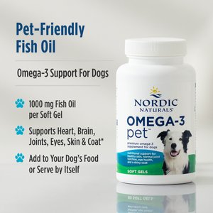 Nordic Naturals Omega-3 Pet Softgels Supplement for Dogs, 180 count