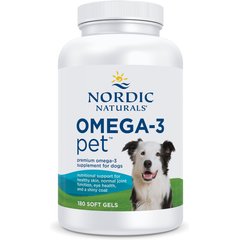 Nordic Naturals Omega-3 Pet Softgels Supplement for Dogs, 180 count