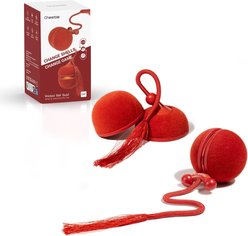 Cheerble Wicked Ball Duo2 Bird Chirping Interactive Cat Toys, Red