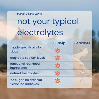 Show full view: PupSip Electrolyte & Hydration Support Berry Boost Flavored Powder Supplement for Dogs, 12 count slide 5 of 12