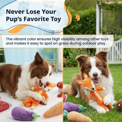 Show full view: Pacific Pups Products Woodland Animals Fox Squeaky Plush Dog Toy slide 5 of 7