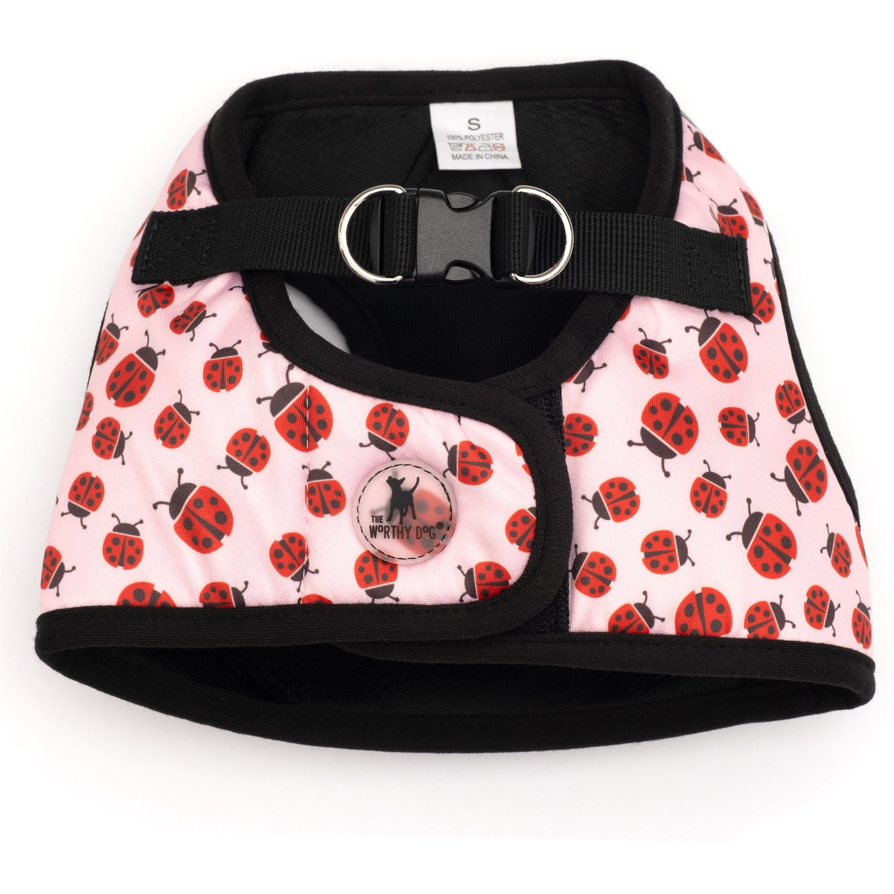 The Worthy Dog Sidekick Ladybugs Reflective Step In Dog Harness, Pink, X-Large: 24 to 27-in chest