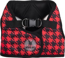 The Worthy Dog Houndstooth Printed Sidekick Reflective Step In Dog Harness, Red/Black, XXX-Large: 32 to 36-in chest