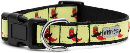 Show full view: The Worthy Dog Chili Pepper Adjustable Dog Collar, Lime, X-Large slide 2 of 3