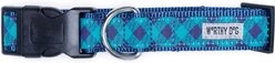 The Worthy Dog Bias Buffalo Plaid Adjustable Dog Collar, Navy/Green, Large slide 2 of 2
