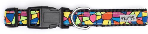 Show full view: The Worthy Dog Stained Glass Nylon Dog Collar, Multicolor, Large: 14 to 20-in neck, 1-in wide slide 3 of 4