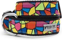 The Worthy Dog Stained Glass Nylon Dog Collar, Multicolor, X-Large: 17 to 23-in neck, 1-in wide