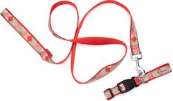 The Worthy Dog Americana Holiday Nylon Dog Lead, Red/Green, Large: 5-ft long, 1-in wide slide 2 of 3