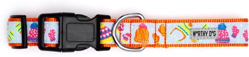 Show full view: The Worthy Dog Brrr! Nylon Dog Collar, Orange, Medium: 11 to 17-in neck, 1-in wide slide 3 of 4
