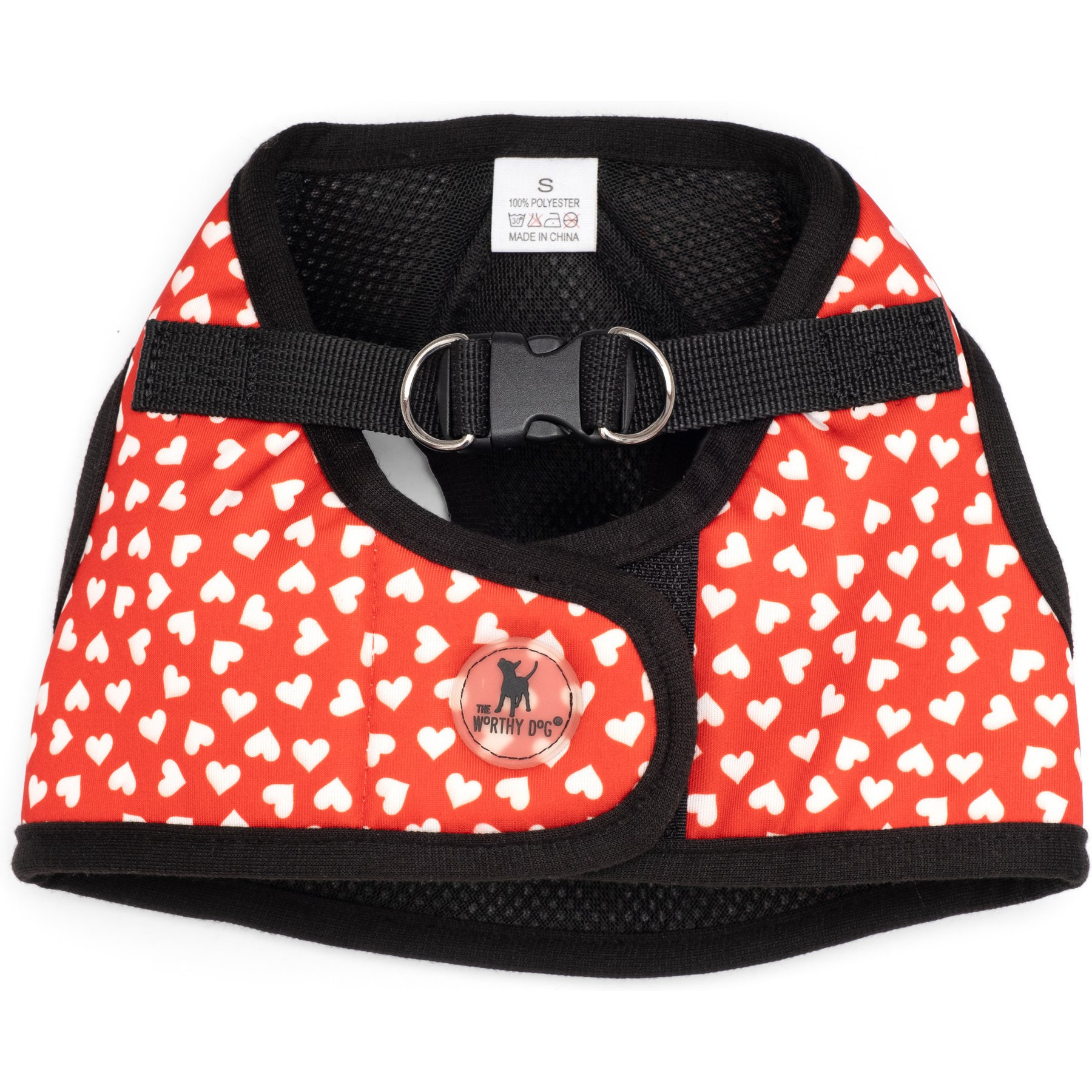 The Worthy Dog Sidekick Be Mine Reflective Step In Dog Harness, Red, Small: 15 to 18-in chest