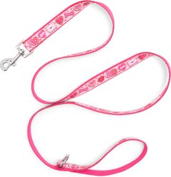 The Worthy Dog Love & Kisses Nylon Dog Lead, Pink, Small: 5-ft long, 5/8-in wide slide 2 of 3