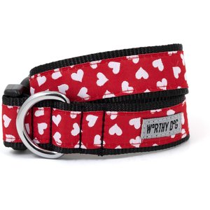 The Worthy Dog Be Mine Nylon Dog Collar, Red, Large: 14 to 20-in neck, 1-in wide