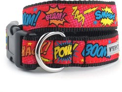 The Worthy Dog Comic Strip Adjustable Dog Collar, Red, Large