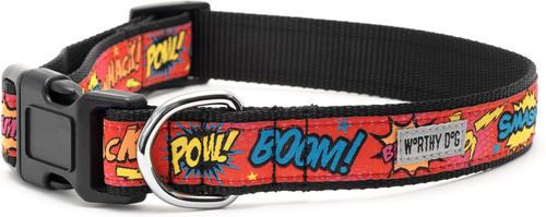 Show full view: The Worthy Dog Comic Strip Adjustable Dog Collar, Red, Large slide 4 of 4