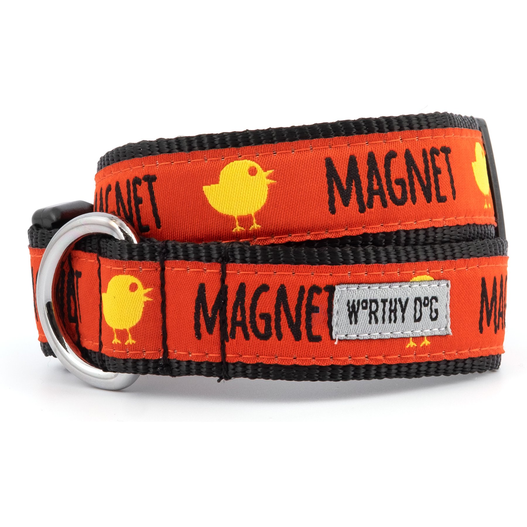 The Worthy Dog Chick Magnet Adjustable Dog Collar, Red, Small