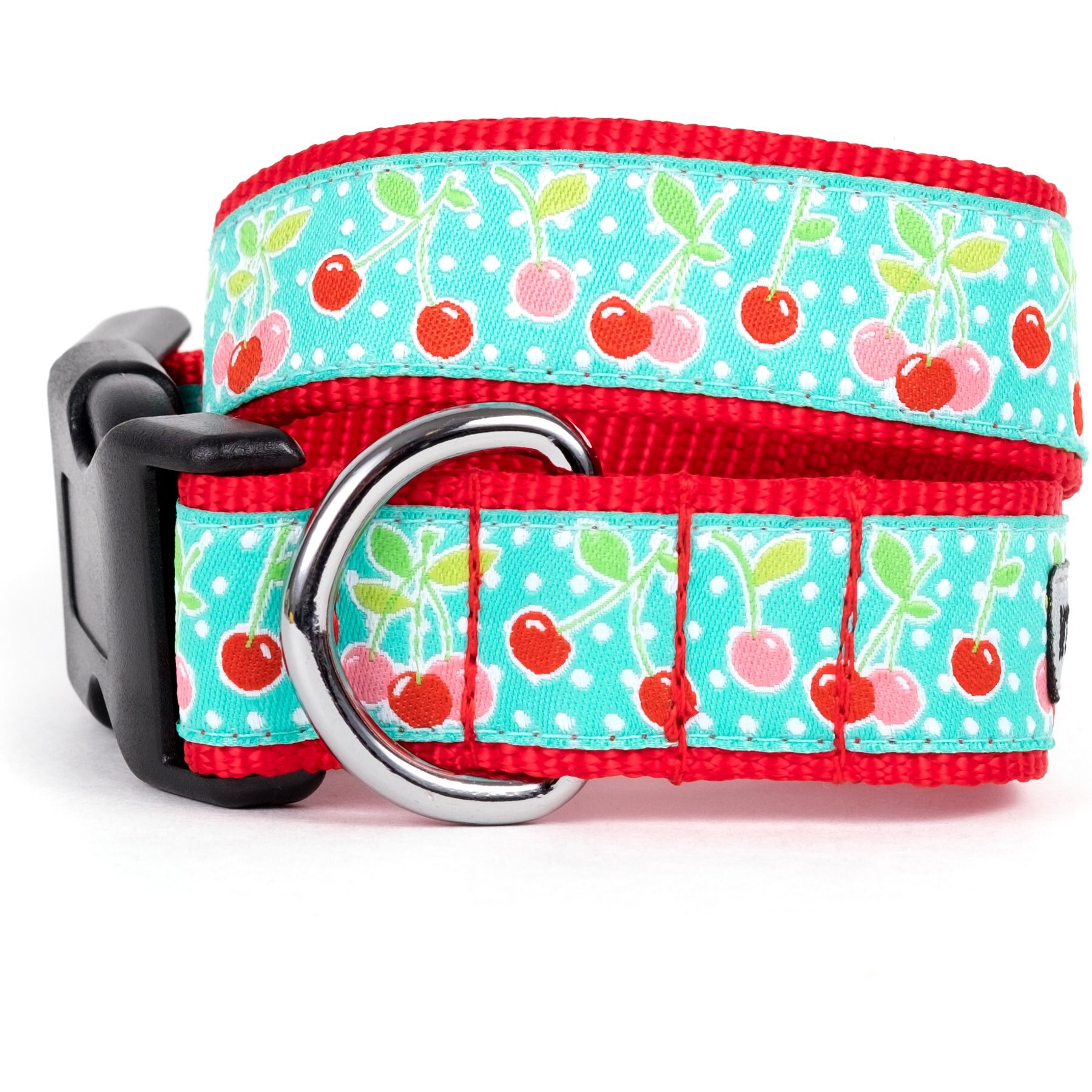 The Worthy Dog Cherries Adjustable Dog Collar, Blue, X-Large