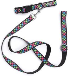 The Worthy Dog Carnival Check Adjustable Dog Collar, Multi-Color, X-Large slide 2 of 3