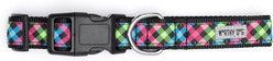 The Worthy Dog Carnival Check Adjustable Dog Collar, Multi-Color, Small slide 2 of 3