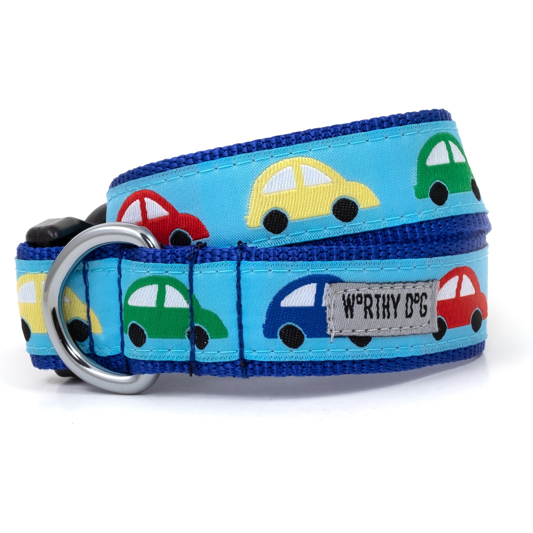 The Worthy Dog Beep Beep Adjustable Dog Collar, Blue, Large