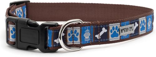 Show full view: The Worthy Dog A Dog's Life Adjustable Dog Collar, Blue, X-Large slide 3 of 3