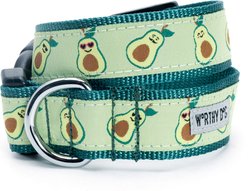 The Worthy Dog Avocados Adjustable Dog Collar, Green, Medium