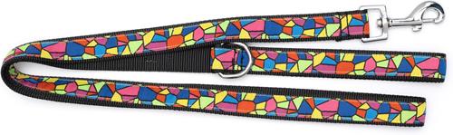 Show full view: The Worthy Dog Stained Glass Nylon Dog Lead, Multicolor, Large: 5ft-long, 1-in wide slide 3 of 4
