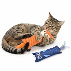 Fashion's Talk 2-Pack Fox & Owl Plush Kicker Cat Toys with Catnip slide 2 of 7
