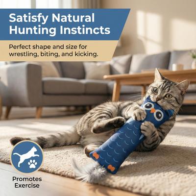 Show full view: Fashion's Talk 2-Pack Fox & Owl Plush Kicker Cat Toys with Catnip slide 3 of 7