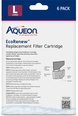 Show full view: Aqueon EcoRenew Aquarium Replacement Filter Cartridges, Black, Large, 6 count slide 9 of 11