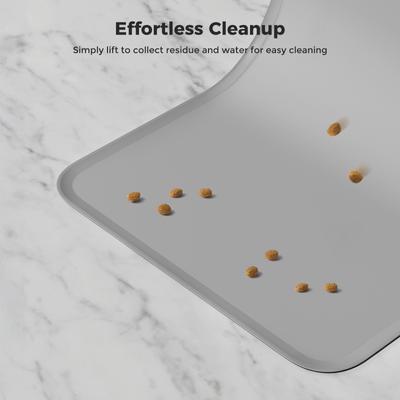 Show full view: Neareal Silicone Waterproof Dog & Cat Food Mat, Grey, 18.5 x 11.5-in slide 4 of 8