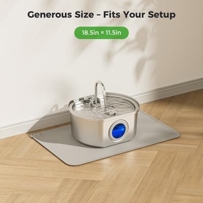 Show full view: Neareal Silicone Waterproof Dog & Cat Food Mat, Grey, 18.5 x 11.5-in slide 7 of 8